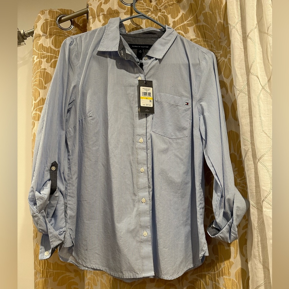 tommy hilfiger striped button down heritage shirt